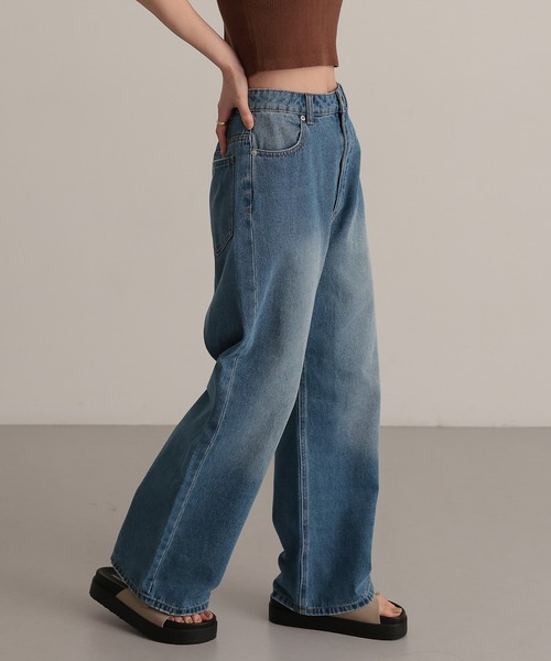 tento(テント)の「ストレートワイドデニムパンツ(デニムパンツ・レディース・グレー/ブルー・36/38)」の16枚目の写真