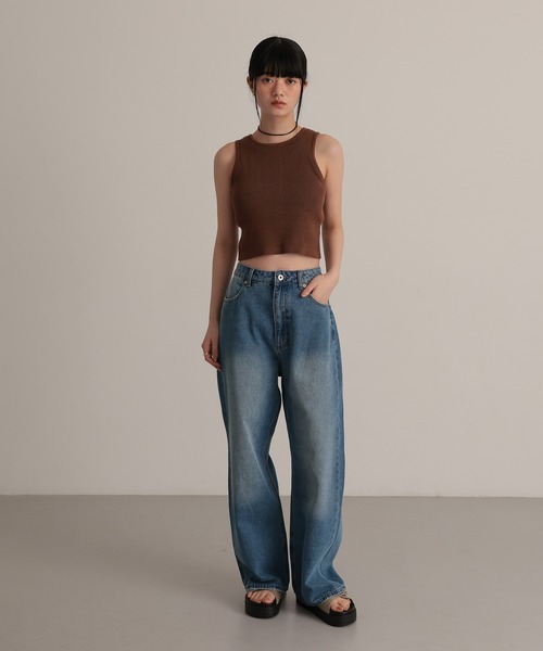 tento(テント)の「ストレートワイドデニムパンツ(デニムパンツ・レディース・グレー/ブルー・36/38)」の14枚目の写真