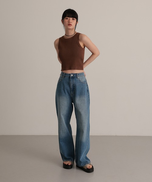 tento(テント)の「ストレートワイドデニムパンツ(デニムパンツ・レディース・グレー/ブルー・36/38)」の15枚目の写真