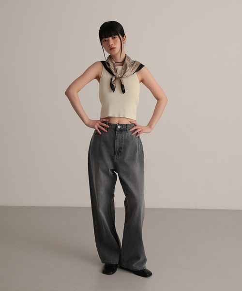 tento(テント)の「ストレートワイドデニムパンツ(デニムパンツ・レディース・グレー/ブルー・36/38)」の8枚目の写真