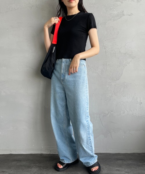 TODAYFUL（トゥデイフル）の「[TODAYFUL/トゥデイフル] コンパクト シアーTシャツ（Tシャツ/カットソー・レディース・ホワイト/ブラック/ライトグレー・F）」の21枚目の写真