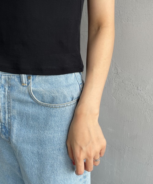 TODAYFUL（トゥデイフル）の「[TODAYFUL/トゥデイフル] コンパクト シアーTシャツ（Tシャツ/カットソー・レディース・ホワイト/ブラック/ライトグレー・F）」の7枚目の写真