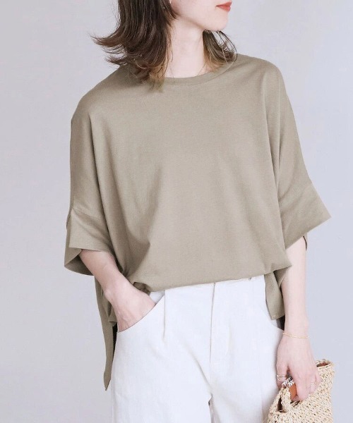 SallyLunn(サリーラン)の「ドルマンスリーブスリットカットソー(Tシャツ/カットソー・レディース・ホワイト/ブラック/ベージュ・LARGE/MEDIUM)」の7枚目の写真