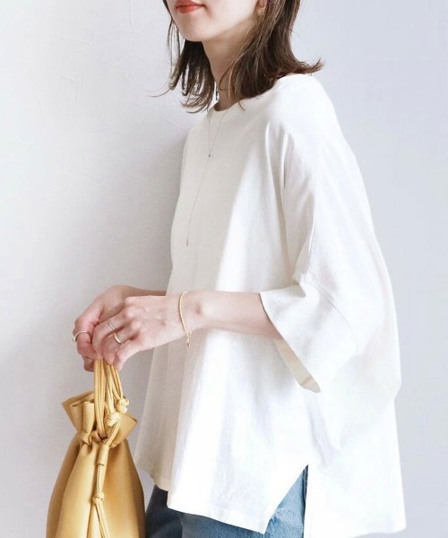 SallyLunn(サリーラン)の「ドルマンスリーブスリットカットソー(Tシャツ/カットソー・レディース・ホワイト/ブラック/ベージュ・LARGE/MEDIUM)」の10枚目の写真
