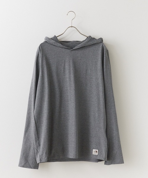 THE NORTH FACE(ザノースフェイス)の「日本未発売 THE NORTH FACE/ザノースフェイス L/S ワンポイントロゴ フード付き プルオーバーロングスリーブTシャツ(パーカー・レディース・ブルー/スミクロ/グレー・L/M/XL)」の20枚目の写真