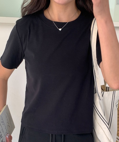 DiamondHearts(ダイヤモンドハーツ)の「エフォートレスミニマルTシャツ(Tシャツ/カットソー・レディース・ホワイト/ブラック・MEDIUM)」の14枚目の写真