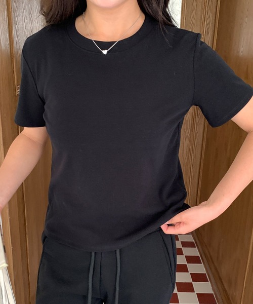 DiamondHearts(ダイヤモンドハーツ)の「エフォートレスミニマルTシャツ(Tシャツ/カットソー・レディース・ホワイト/ブラック・MEDIUM)」の16枚目の写真