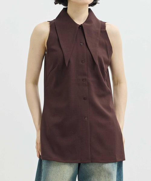 louren(ローレン )の「《ZOZOTOWN限定》【Louren/ローレン】big collar blouse/ビッグカラーブラウス(シャツ/ブラウス・レディース・ベージュ/ブラウン・FREE)」の2枚目の写真