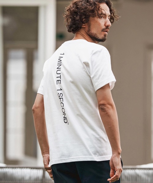 1minute 1second（ワンミニットワンセカンド）の「mt9840-7oz short sleeve t-shirt  with back print Tシャツ（Tシャツ/カットソー・メンズ・ホワイト/ブラック/ネイビー/オリーブ・S/M/L/XL）」の2枚目の写真