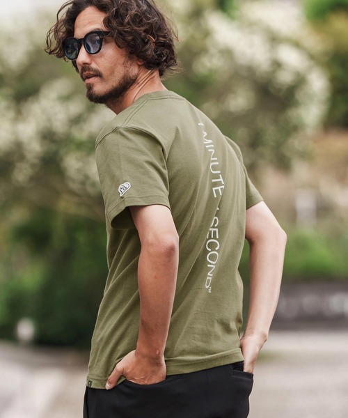 1minute 1second（ワンミニットワンセカンド）の「mt9840-7oz short sleeve t-shirt  with back print Tシャツ（Tシャツ/カットソー・メンズ・ホワイト/ブラック/ネイビー/オリーブ・S/M/L/XL）」の3枚目の写真
