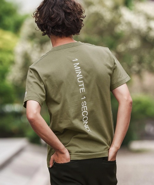1minute 1second（ワンミニットワンセカンド）の「mt9840-7oz short sleeve t-shirt  with back print Tシャツ（Tシャツ/カットソー・メンズ・ホワイト/ブラック/ネイビー/オリーブ・S/M/L/XL）」の7枚目の写真