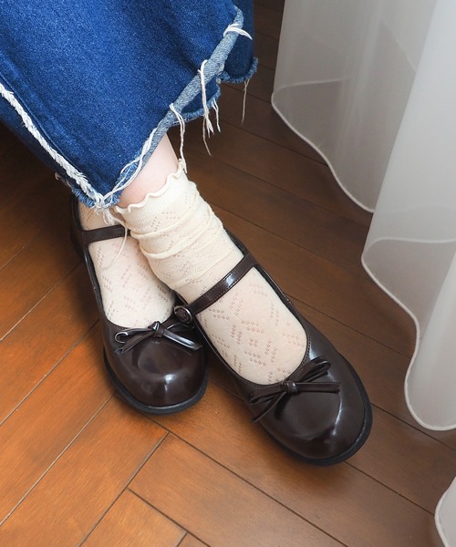 byあしながおじさん(バイアシナガオジサン)の「おでこバレエパンプス 8710625(パンプス・レディース・ダークブラウン/ブラック/ワイン/ライトグリーン・22.5cm/23cm/23.5cm/24cm/24.5cm)」の3枚目の写真