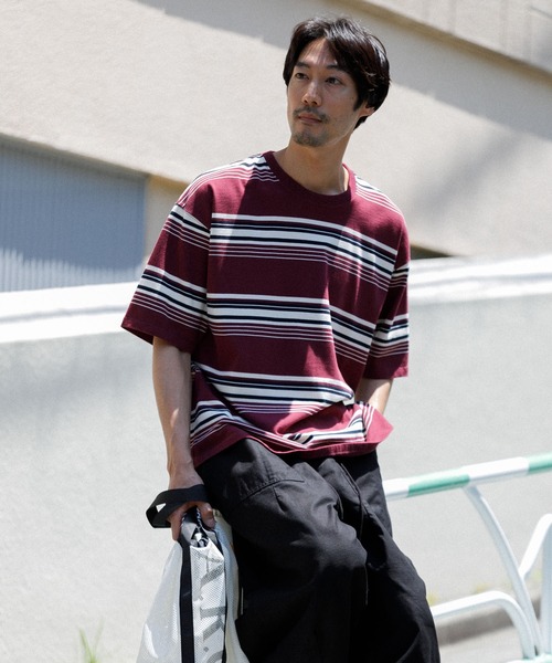 AMERICAN RAG CIE(アメリカンラグシー)の「【MEN , WOMEN】for BAYFLOW シックボーダーTシャツ(Tシャツ/カットソー・メンズ・グレー/ワイン/ネイビー・M/L)」の6枚目の写真