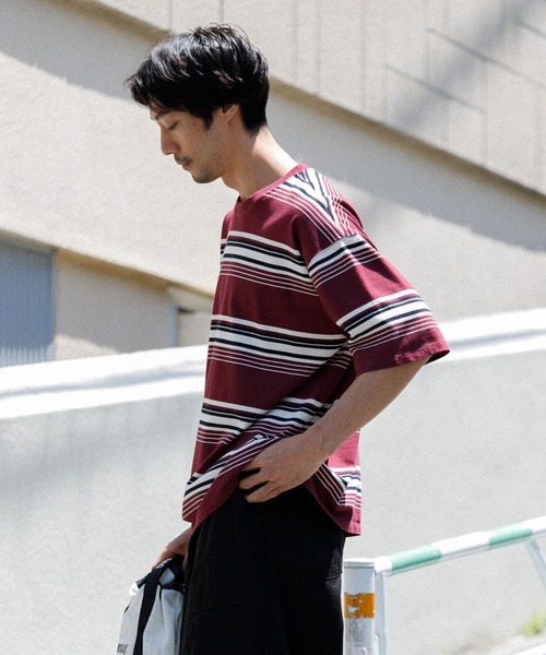 AMERICAN RAG CIE(アメリカンラグシー)の「【MEN , WOMEN】for BAYFLOW シックボーダーTシャツ(Tシャツ/カットソー・メンズ・グレー/ワイン/ネイビー・M/L)」の7枚目の写真