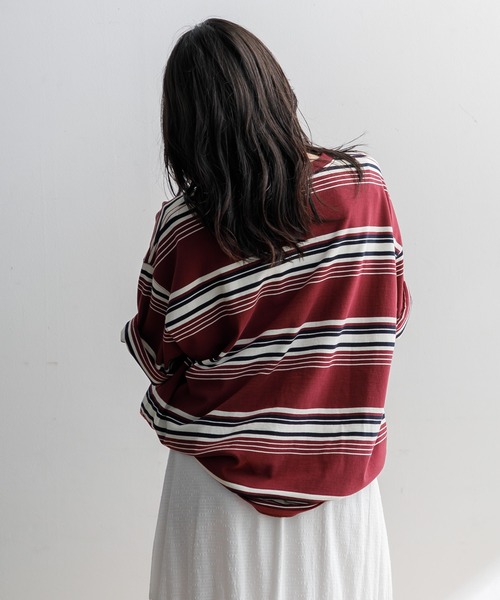 AMERICAN RAG CIE(アメリカンラグシー)の「【MEN , WOMEN】for BAYFLOW シックボーダーTシャツ(Tシャツ/カットソー・メンズ・グレー/ワイン/ネイビー・M/L)」の20枚目の写真