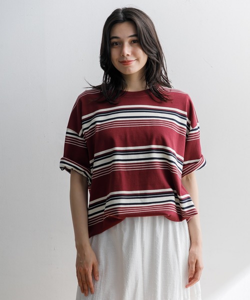 AMERICAN RAG CIE(アメリカンラグシー)の「【MEN , WOMEN】for BAYFLOW シックボーダーTシャツ(Tシャツ/カットソー・メンズ・グレー/ワイン/ネイビー・M/L)」の16枚目の写真