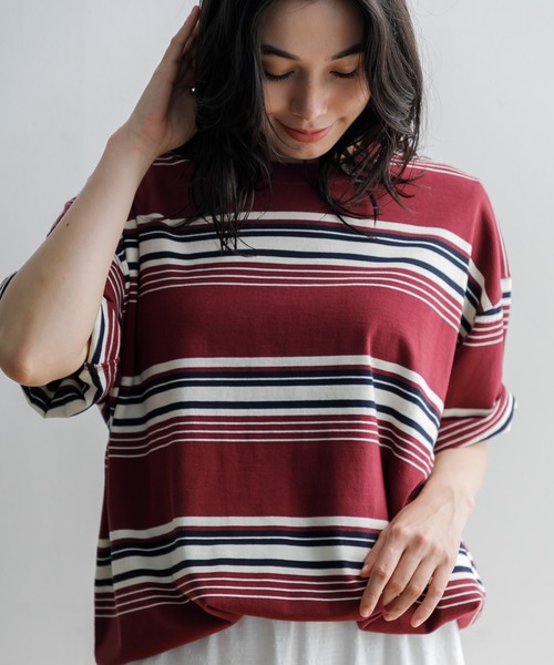 AMERICAN RAG CIE(アメリカンラグシー)の「【MEN , WOMEN】for BAYFLOW シックボーダーTシャツ(Tシャツ/カットソー・メンズ・グレー/ワイン/ネイビー・M/L)」の21枚目の写真