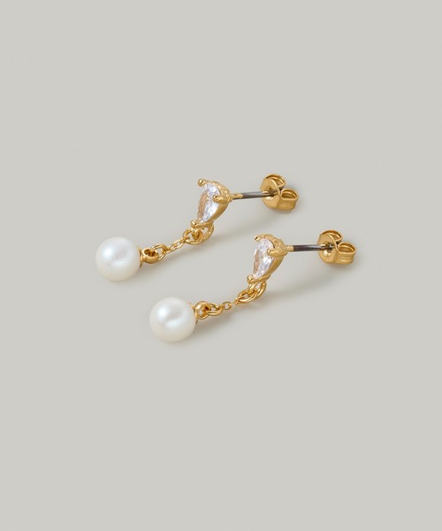 Jolie Toujours（ジョリトゥジュール）の「〈K18GP〉ドロップトップパールピアス（ピアス（両耳用）・レディース・ゴールド・FREE）」の5枚目の写真