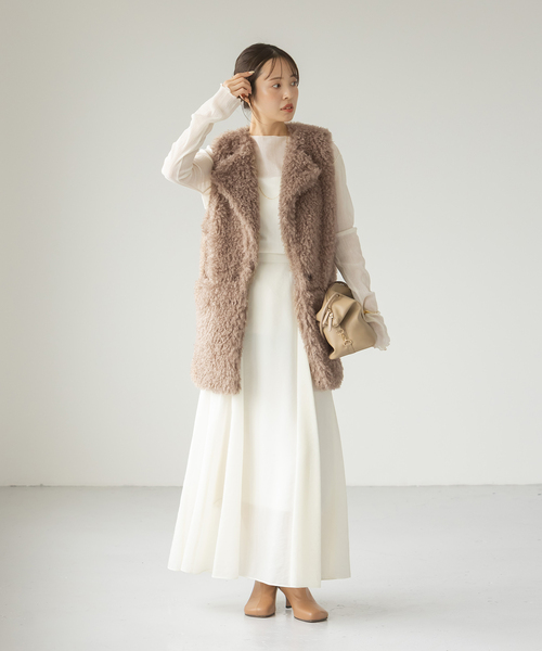 セール】《追加》エコファーロングベスト（その他アウター）｜NOBLE