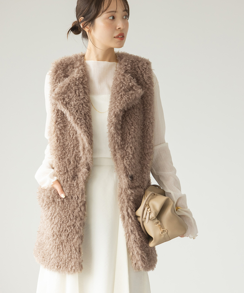 セール】《追加》エコファーロングベスト（その他アウター）｜NOBLE