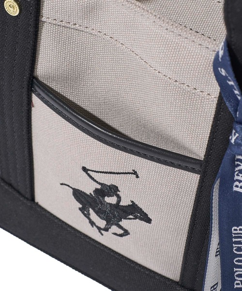 BEVERLY HILLS POLO CLUB(ビバリーヒルズポロクラブ)の「【Beverly Hills Polo Club/ビバリーヒルズポロクラブ】ポニー刺繍キャンバストートバッグ(ショルダーストラップ付)(トートバッグ・レディース・ホワイト系1/ホワイト系2/ブラック/グレー・FREE)」の16枚目の写真