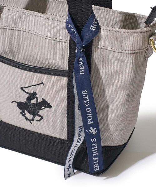 BEVERLY HILLS POLO CLUB(ビバリーヒルズポロクラブ)の「【Beverly Hills Polo Club/ビバリーヒルズポロクラブ】ポニー刺繍キャンバストートバッグ(ショルダーストラップ付)(トートバッグ・レディース・ホワイト系1/ホワイト系2/ブラック/グレー・FREE)」の18枚目の写真