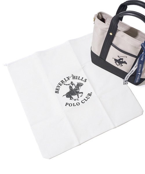 BEVERLY HILLS POLO CLUB(ビバリーヒルズポロクラブ)の「【Beverly Hills Polo Club/ビバリーヒルズポロクラブ】ポニー刺繍キャンバストートバッグ(ショルダーストラップ付)(トートバッグ・レディース・ホワイト系1/ホワイト系2/ブラック/グレー・FREE)」の22枚目の写真