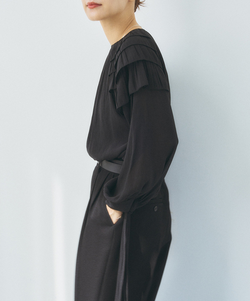 HARDY NOIR（アルディーノアール）の「ジョーゼットショルダーフリルブラウス（シャツ/ブラウス・レディース・ブラック・FREE）」の20枚目の写真