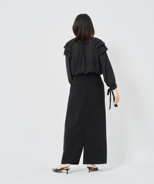 HARDY NOIR（アルディーノアール）の「ジョーゼットショルダーフリルブラウス（シャツ/ブラウス・レディース・ブラック・FREE）」の5枚目の写真