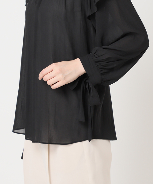 HARDY NOIR（アルディーノアール）の「ジョーゼットショルダーフリルブラウス（シャツ/ブラウス・レディース・ブラック・FREE）」の15枚目の写真