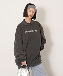 スウェット オーバーシャツ」に該当するトップスファッション