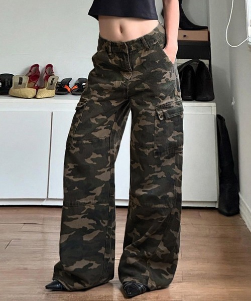 HALEY PESCA/迷彩柄 カモフラージュ ルーズパンツ（デニムパンツ