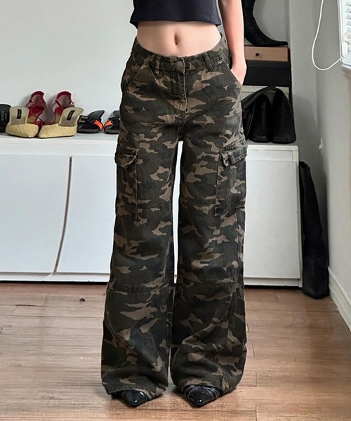 HALEY PESCA/迷彩柄 カモフラージュ ルーズパンツ（デニムパンツ