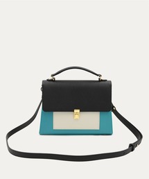 Clasp lock Leather Pocket Hand Bag
