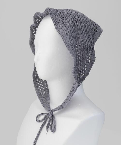 WEGO（ウィゴー）の「WEGO/カラーニットバブーシュカ（バンダナ/スカーフ・レディース・ダークグレー/ライトベージュ・FREE）」の5枚目の写真