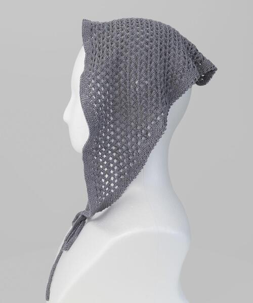 WEGO（ウィゴー）の「WEGO/カラーニットバブーシュカ（バンダナ/スカーフ・レディース・ダークグレー/ライトベージュ・FREE）」の6枚目の写真