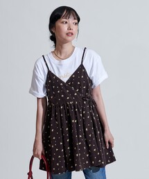 「FREAK'S STORE」 キャミソールブラウス MEDIUM グレー レディース FREAK'S STORE - FREAK'S STORE レース付きレース編みリブ