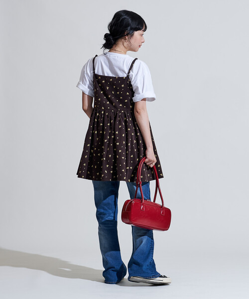 FREAK'S STORE（フリークスストア）の「カントリーフラワー コーデュロイ カシュクールキャミソール＜セットアップ対応＞/小花柄（キャミソール・レディース・キャメル/チャコール/ナチュラル・ﾌﾘ-）」の16枚目の写真