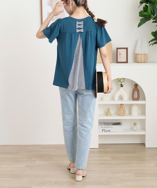 Quelle Chance(ケルシャンス)の「別布切替プルオーバー(Tシャツ/カットソー・レディース・ネイビー/オートミール/ブルーグリーン・L/M)」の21枚目の写真