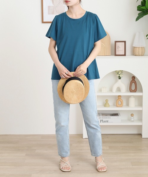 Quelle Chance(ケルシャンス)の「別布切替プルオーバー(Tシャツ/カットソー・レディース・ネイビー/オートミール/ブルーグリーン・L/M)」の20枚目の写真