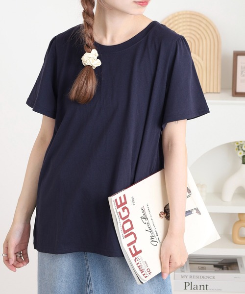 Quelle Chance(ケルシャンス)の「別布切替プルオーバー(Tシャツ/カットソー・レディース・ネイビー/オートミール/ブルーグリーン・L/M)」の10枚目の写真