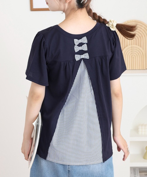 Quelle Chance(ケルシャンス)の「別布切替プルオーバー(Tシャツ/カットソー・レディース・ネイビー/オートミール/ブルーグリーン・L/M)」の12枚目の写真