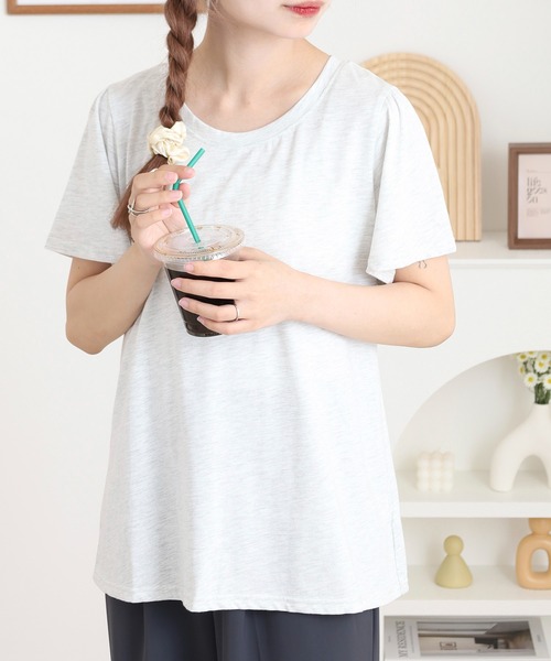 Quelle Chance(ケルシャンス)の「別布切替プルオーバー(Tシャツ/カットソー・レディース・ネイビー/オートミール/ブルーグリーン・L/M)」の4枚目の写真