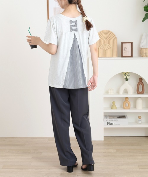 Quelle Chance(ケルシャンス)の「別布切替プルオーバー(Tシャツ/カットソー・レディース・ネイビー/オートミール/ブルーグリーン・L/M)」の9枚目の写真