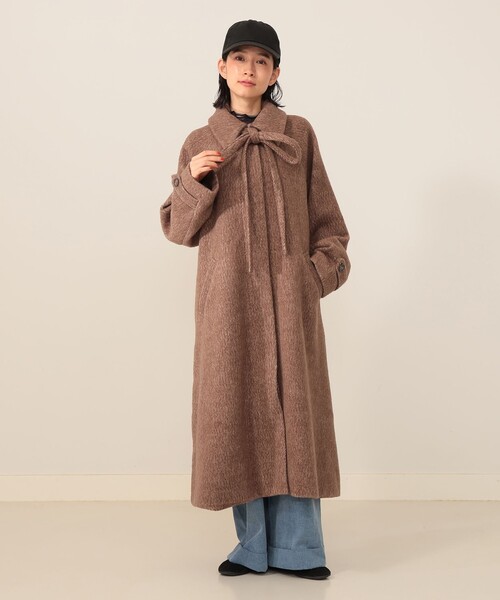 CAROLINA GLASER（カロリナ グレイサー）の「リボン コート（その他アウター・レディース・ブラウン・MEDIUM/SMALL）」の2枚目の写真