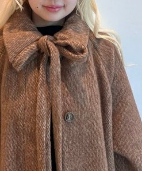 CAROLINA GLASER（カロリナ グレイサー）の「リボン コート（その他アウター・レディース・ブラウン・MEDIUM/SMALL）」の6枚目の写真