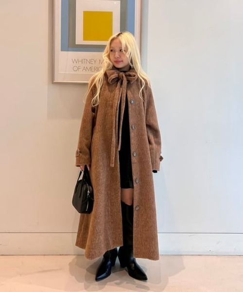 CAROLINA GLASER（カロリナ グレイサー）の「リボン コート（その他アウター・レディース・ブラウン・MEDIUM/SMALL）」の7枚目の写真