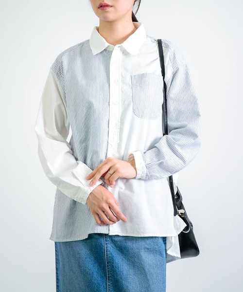 D.M.G.（ドミンゴ）の「[D.M.G. / ディーエムジー] オックスシャンブレーナチュラルシャツ（シャツ/ブラウス・レディース・ホワイト系その他・2）」の2枚目の写真