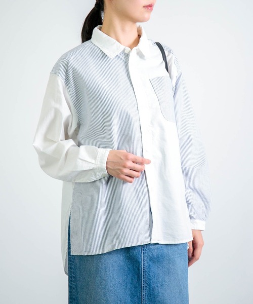 D.M.G.（ドミンゴ）の「[D.M.G. / ディーエムジー] オックスシャンブレーナチュラルシャツ（シャツ/ブラウス・レディース・ホワイト系その他・2）」の3枚目の写真