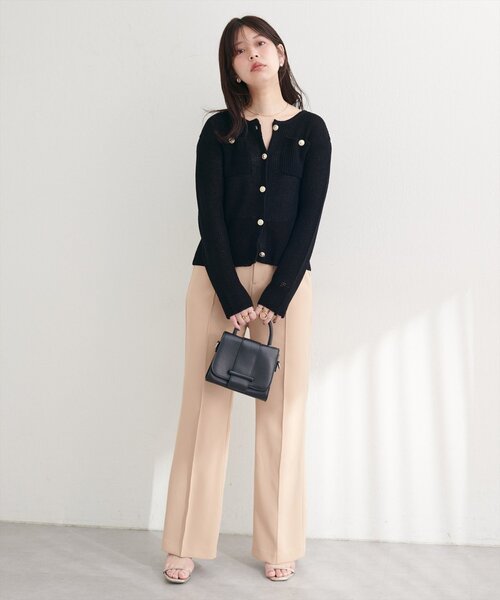 natural couture(ナチュラルクチュール)の「【WEB限定】ポケ付き金釦ワッフル編みカーディガン(カーディガン/ボレロ・レディース・ブラウン/ボルドー/ブラック/ブルー/オフホワイト・FREE)」の15枚目の写真